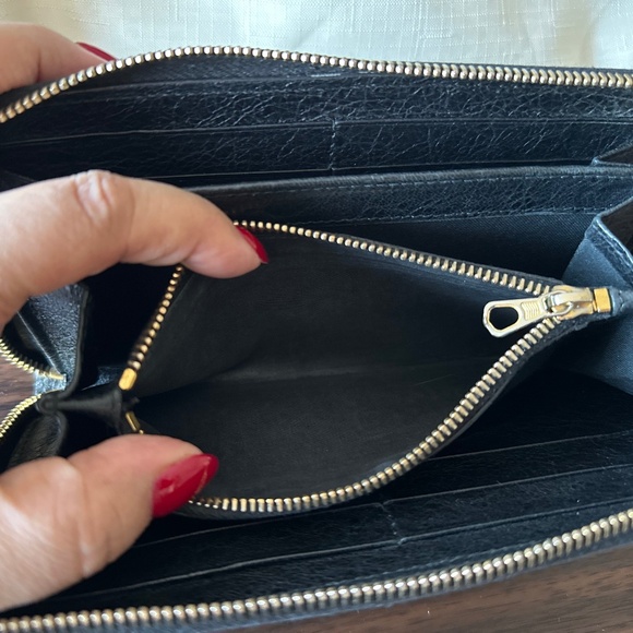 Balenciaga Classic Zip Around Wallet Black Leather Moto Studs Aged Brass - Picture 10 of 14